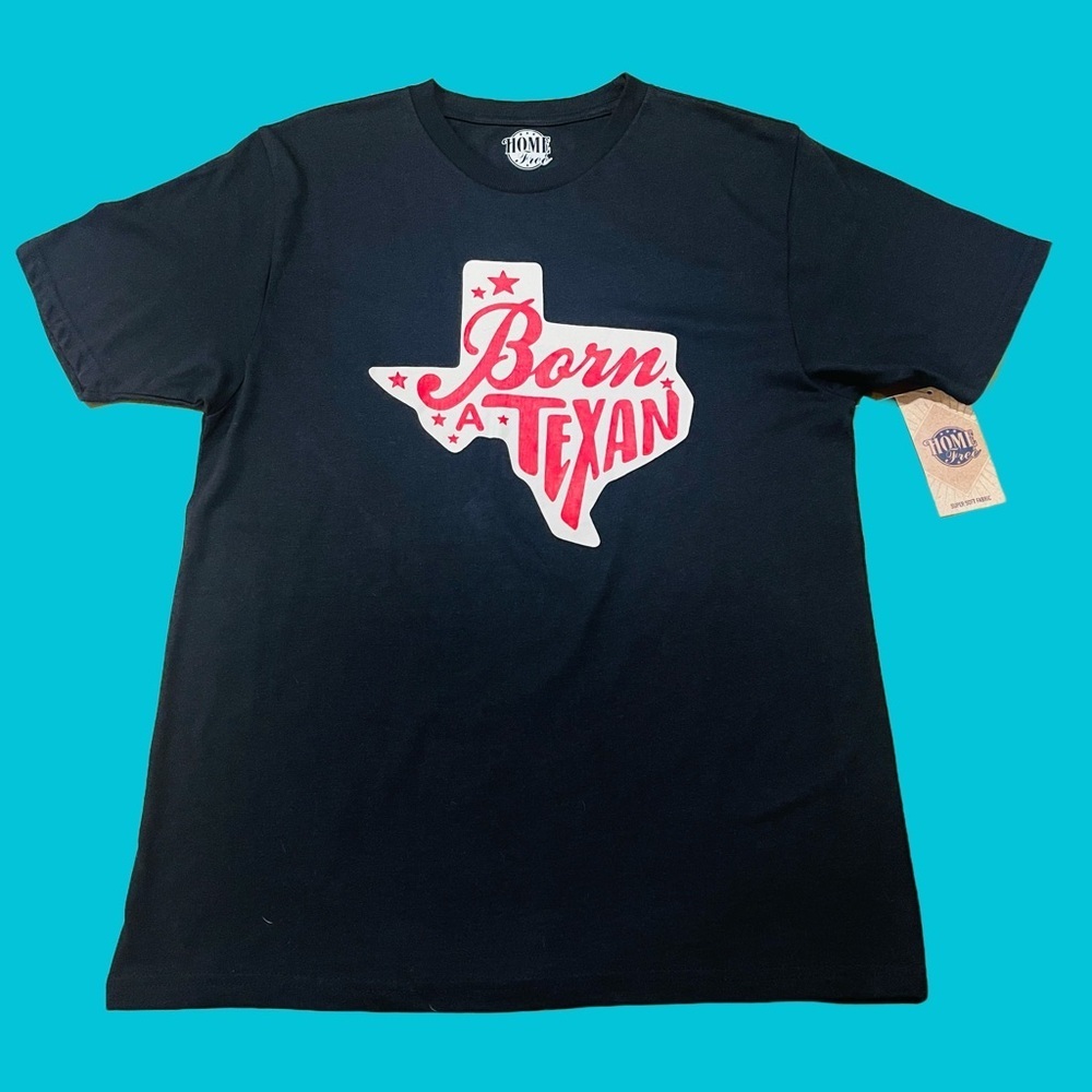 Born a Texan Graphic Black T-Shirt Size Medium NEW